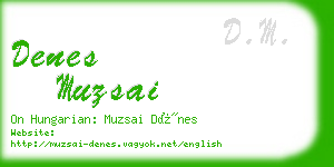 denes muzsai business card